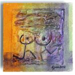 Acryl-Mischtechnik auf Platte
aus 2016 Lijonertanz